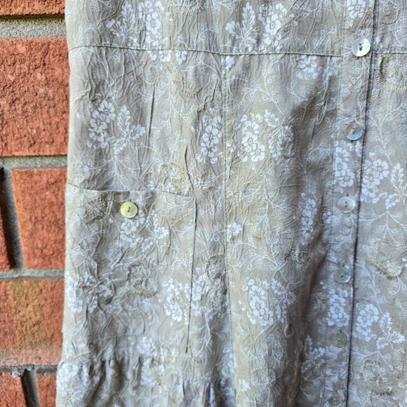 Vintage sage Green Button-Front Dress Adjustable Back - Picture 7 of 9
